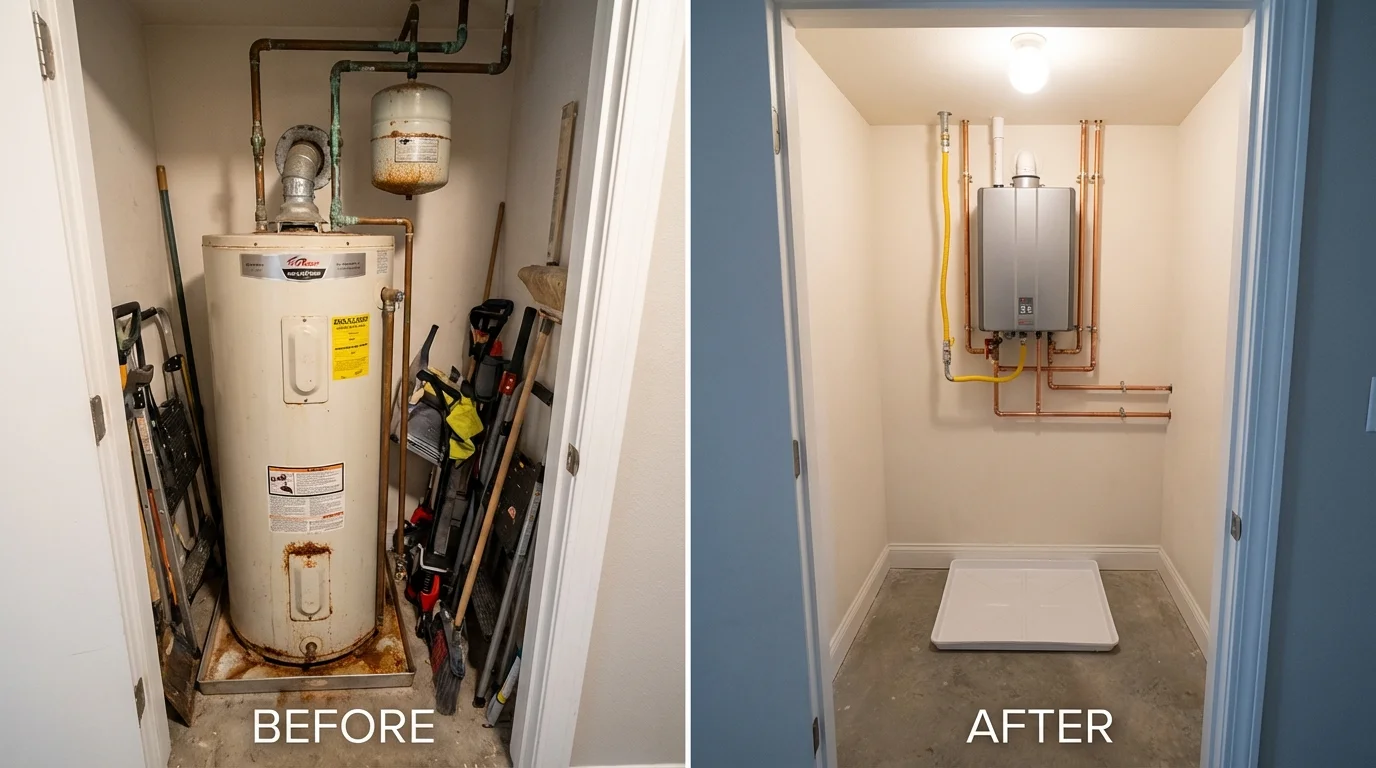 Tank water heater versus wall-mounted tankless unit comparison for Morristown, TN homeowners